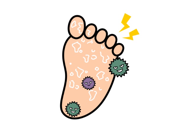 細菌に侵された足の裏